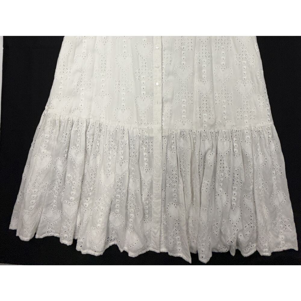 Johnny Was Women's Jade White Eyelet Tiered shift Dress Size XL - Picture 9 of 12